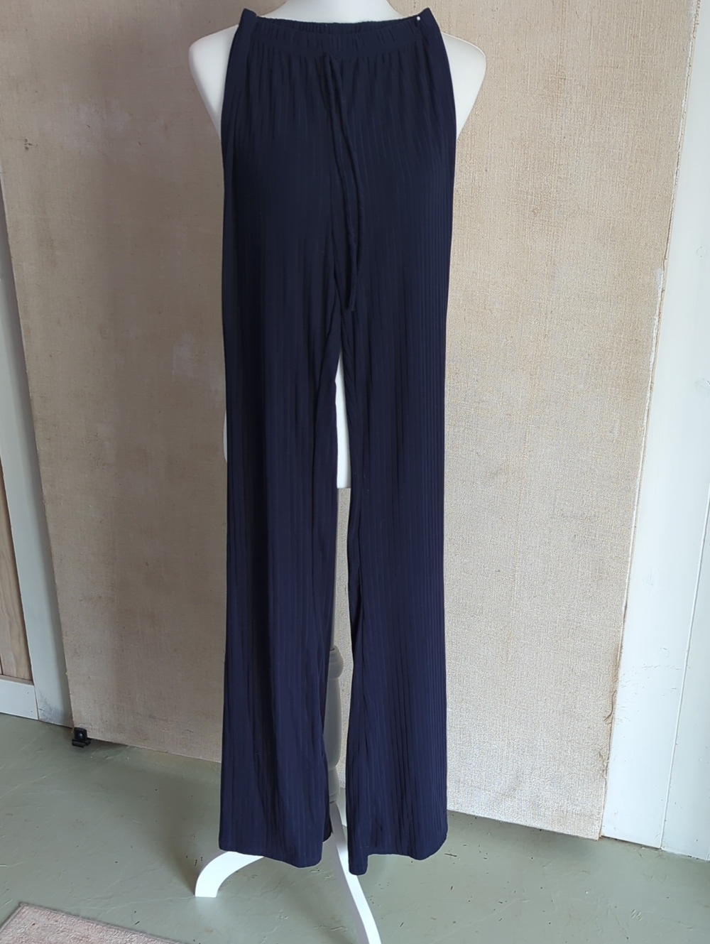Two (2) Pair Of Alloy Apparel Navy & Burgundy Ribbed Stretch Pants